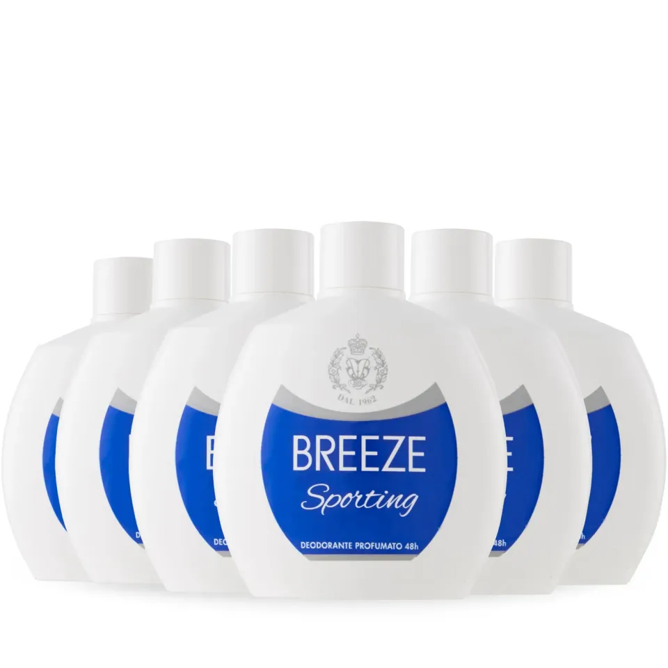 Breeze Sporting deodorante squeeze 6x100 ml senza gas