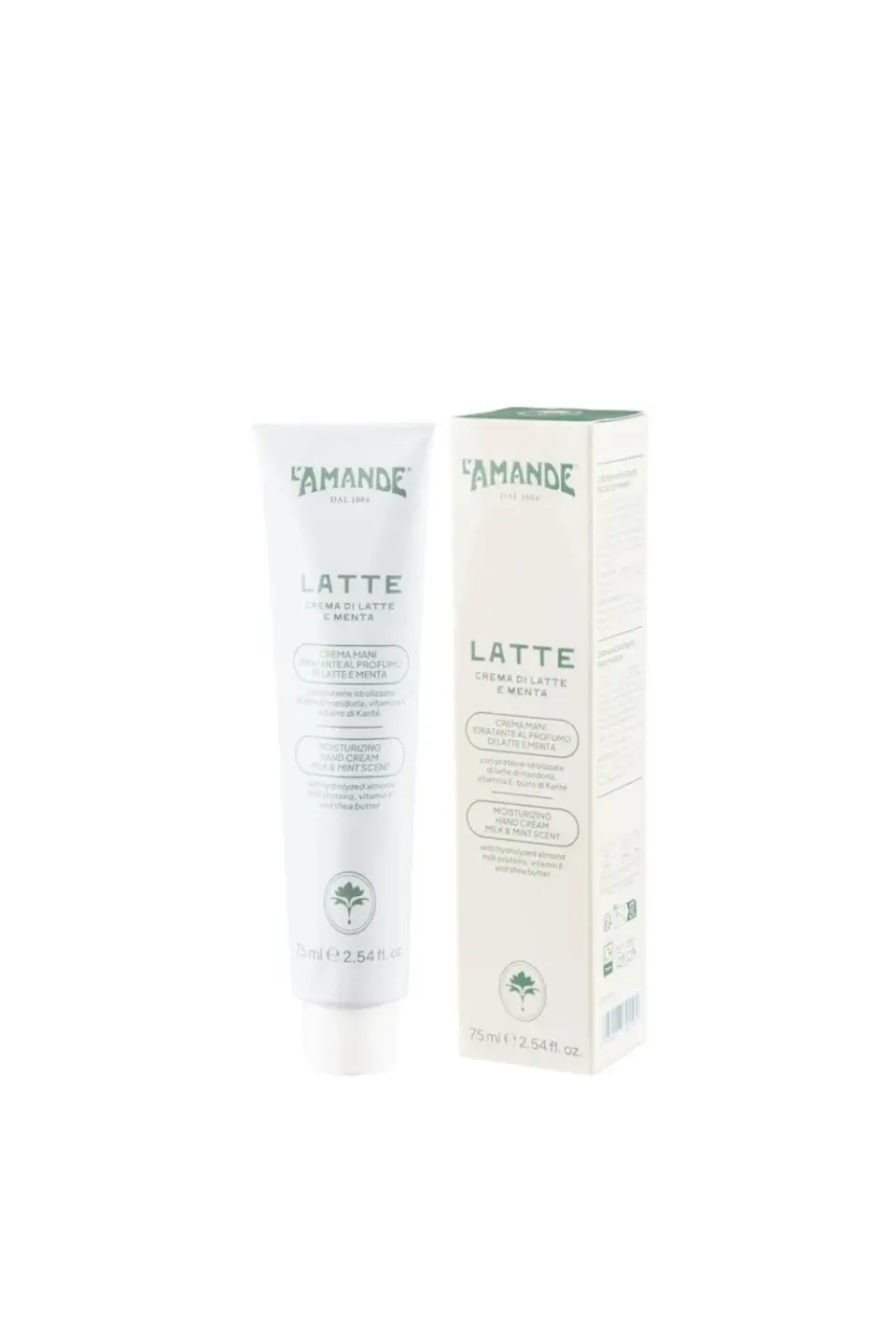 L'Amande Latte e Menta crema mani idratante nutriente