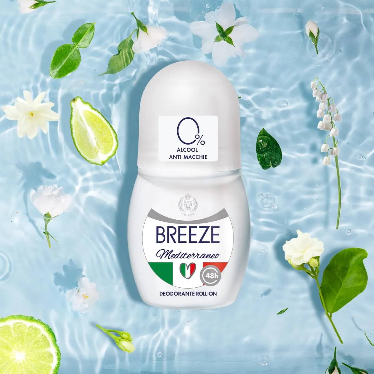 Breeze Mediterraneo deodorante roll on 6x50 ml anti macchie