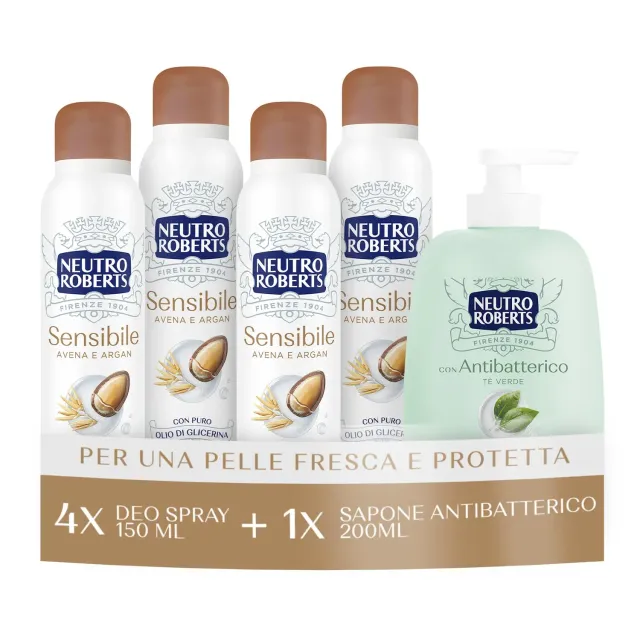 Neutro Roberts Avena Argan spray 4x150 ml + sapone