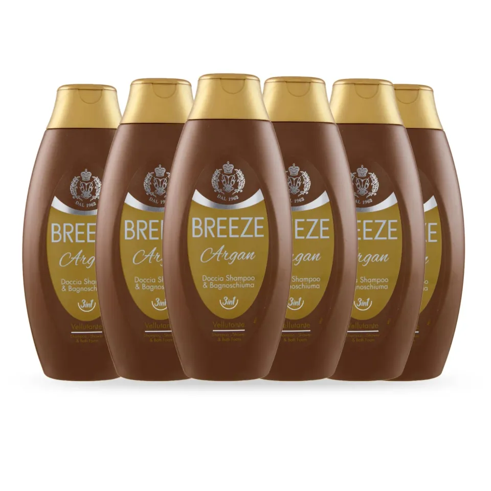 Breeze Argan Doccia Shampoo Bagnoschiuma 6x400 ml 3in1 pH fisiologico